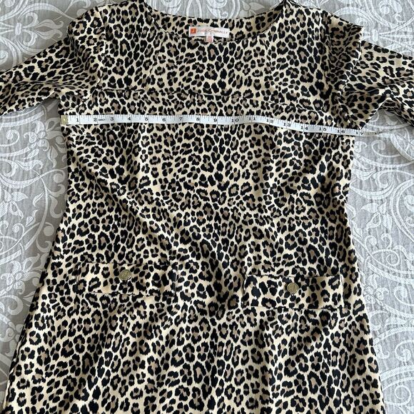 Jude Connally Dress Women XS Leopard Stretch USA Fitted Sabine Classic Polished - Picture 4 of 11